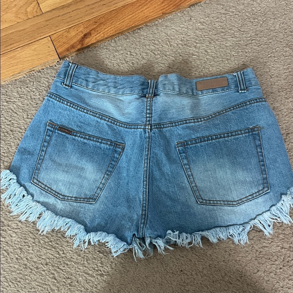 Celebrity Pink Distressed Blue Jean Shorts - Picture 2 of 3